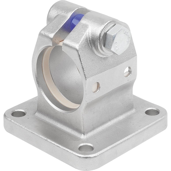 Tube Clamp With Flange For Linear Actuator Form:A, Type=40, Stainless Steel 1.4308 Electropolished